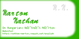 marton nathan business card